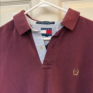Tommy Hilfiger Men's Burgundy Polo Shirt